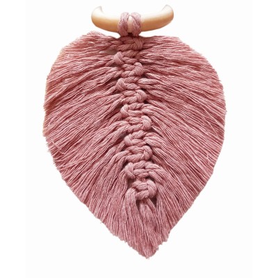 FOGLIA IN MACRAME' BOMBONIERA SEGNAPOSTO