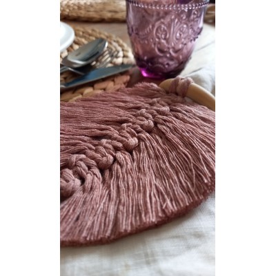 FOGLIA IN MACRAME' BOMBONIERA SEGNAPOSTO