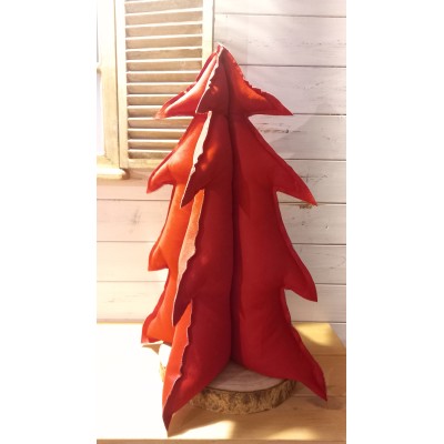 ALBERO IN NUBUCK ROSSO XXL CON LUCINE